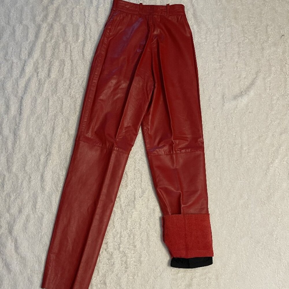 ✨ Red Leather Pants - Small